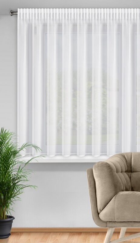 FIRANA GOTOWA DALIA NA TAŚMIE 350 X 150 CM BIAŁY