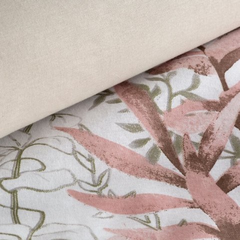 KOMPLET POŚCIELI BAWEŁNIANEJ FREESIA 140 X 200 CM PUDROWY RÓŻ