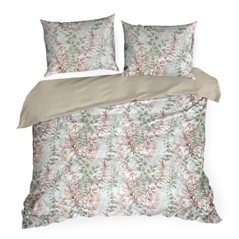 KOMPLET POŚCIELI BAWEŁNIANEJ FREESIA 160 X 200 CM PUDROWY RÓŻ