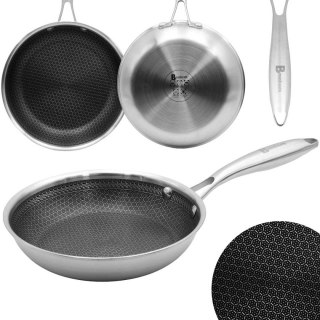 PATELNIA STALOWA 20cm Z POWŁOKĄ PLASTER MIODU 5548