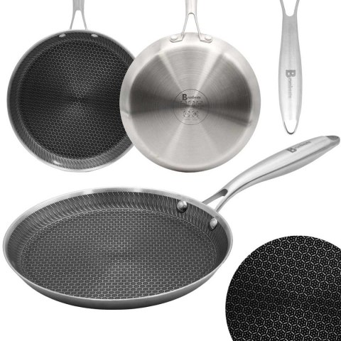 PATELNIA STALOWA DO NALEŚNIKÓW 28cm Z POWŁOKĄ PLASTER MIODU 5547