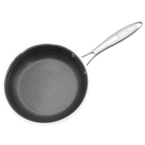 PATELNIA STALOWA Z POKRYWKĄ 26cm POWŁOKA PLASTER MIODU 5555