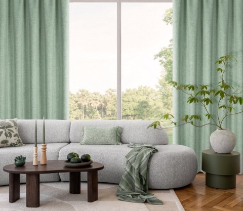 ZASŁONA GOTOWA JULA2 NA TAŚMIE 140 X 270 CM CIEMNOZIELONY