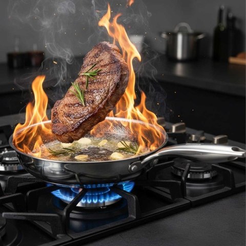 PATELNIA STALOWA 20cm Z POWŁOKĄ PLASTER MIODU KLAUSEBRG KB-9021