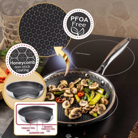 PATELNIA STALOWA 20cm Z POWŁOKĄ PLASTER MIODU KLAUSEBRG KB-9021