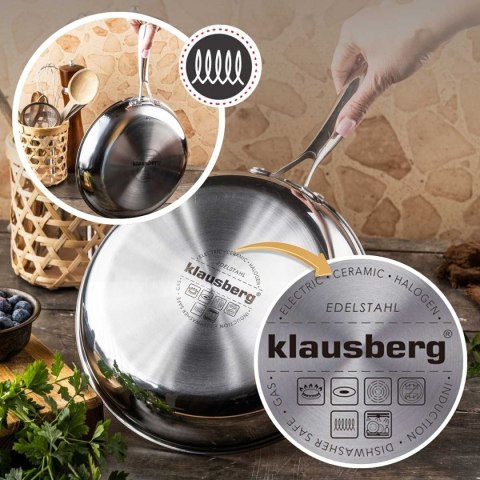 PATELNIA STALOWA 24cm Z POWŁOKĄ PLASTER MIODU KLAUSEBRG KB-9022