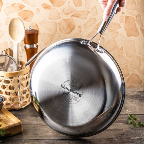 PATELNIA STALOWA 28cm Z POWŁOKĄ PLASTER MIODU KLAUSEBRG KB-9023