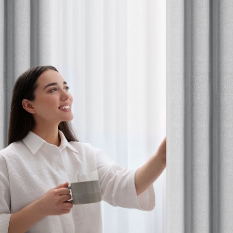 ZASŁONA GOTOWA ZOEY NA TAŚMIE 140 X 270 CM SREBRNY