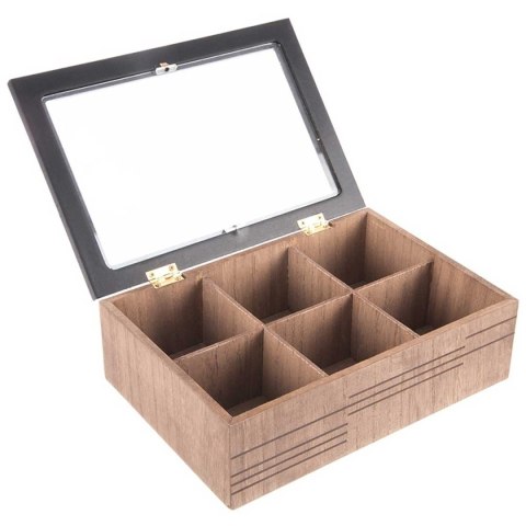 DREWNIANY POJEMNIK PUDEŁKO NA HERBATĘ EKSPRESOWĄ 154072