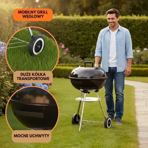 GRILL WĘGLOWY Z POKRYWĄ 41cm KINGHOFF KH-2033