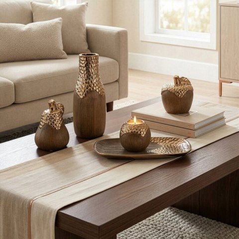 WAZON DEKORACYJNY NEVIA (01) O 15 X 33 CM JASNOBRĄZOWY