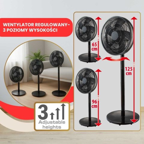 WENTYLATOR WIATRAK PODŁOGOWY BIURKOWY REGULOWANY KLAUSBERG KB-9041