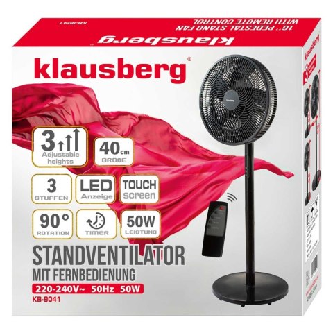 WENTYLATOR WIATRAK PODŁOGOWY BIURKOWY REGULOWANY KLAUSBERG KB-9041