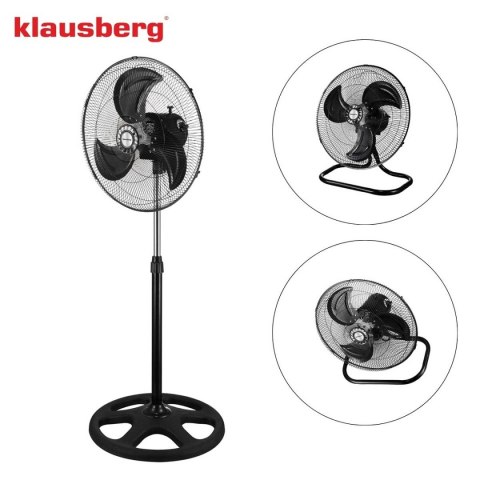 WENTYLATOR WIATRAK PODŁOGOWY BIURKOWY ŚCIENNY 3w1 KLAUSBERG KB-9042