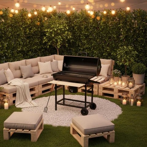 DUŻY GRILL WĘGLOWY NA KÓŁKACH Z PÓŁKAMI KLAUSBERG KB-9033