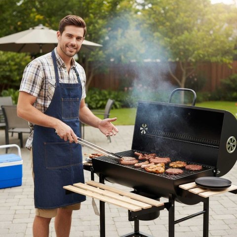 DUŻY GRILL WĘGLOWY NA KÓŁKACH Z PÓŁKAMI KLAUSBERG KB-9033