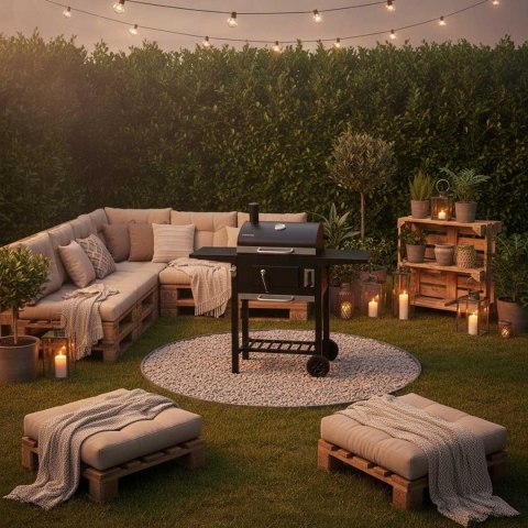 DUŻY GRILL WĘGLOWY NA KÓŁKACH Z PÓŁKAMI KLAUSBERG KB-9034