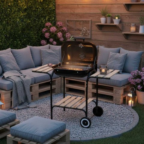 GRILL WĘGLOWY NA KÓŁKACH Z PÓŁKAMI KINGHOFF KH-2034