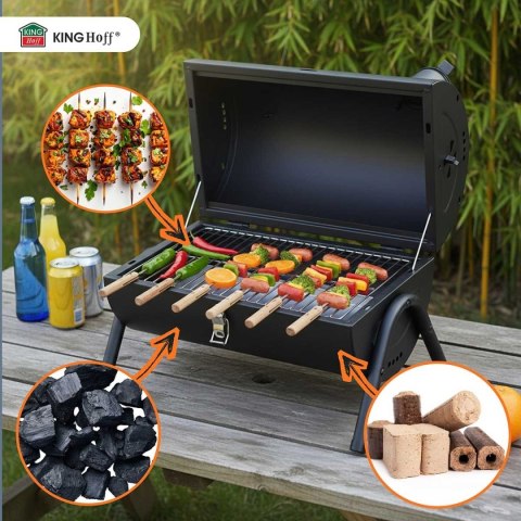 GRILL WĘGLOWY PRZENOŚNY SKŁADANY KINGHOFF KH-2032