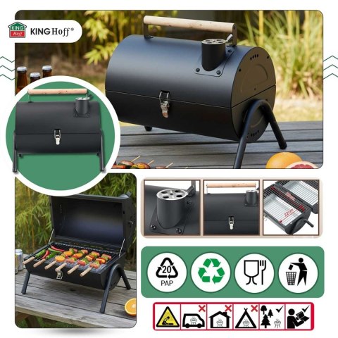 GRILL WĘGLOWY PRZENOŚNY SKŁADANY KINGHOFF KH-2032