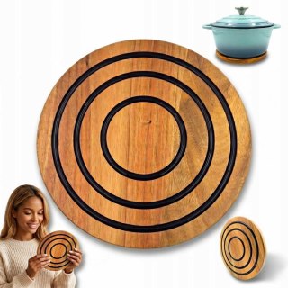 DREWNIANA PODKŁADKA PODSTAWKA MAGNETYCZNA POD GARNKI 20cm HAGE