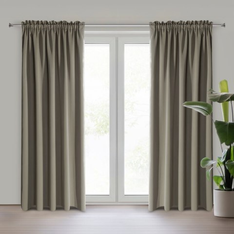 ZASŁONA GOTOWA ADLEY NA TAŚMIE 135 X 270 CM CIEMNOBEŻOWY