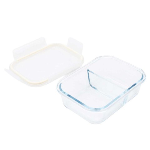 SZKLANY POJEMNIK 600ml LUNCH BOX Z PRZEGRODĄ SZCZELNY 5622