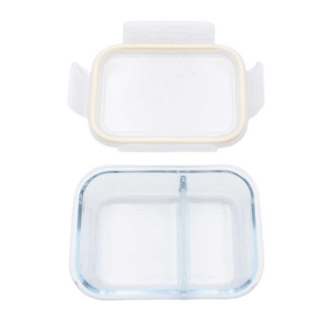 SZKLANY POJEMNIK 600ml LUNCH BOX Z PRZEGRODĄ SZCZELNY 5622