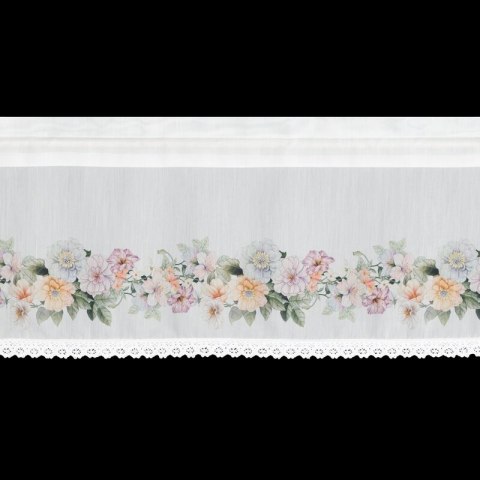 FIRANA GOTOWA FLOWERY NA TAŚMIE 150 X 30 CM BIAŁY