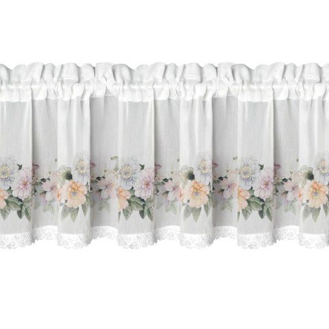 FIRANA GOTOWA FLOWERY NA TAŚMIE 150 X 30 CM BIAŁY