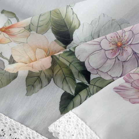 FIRANA GOTOWA FLOWERY NA TAŚMIE 150 X 60 CM BIAŁY