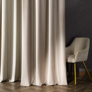 BLACKOUT VELVET Zasłona gotowa na przelotkach, szerokość 140cm x wysokość 240cm, kolor 015 ciemny kremowy BLAVEL/ZGP/015/140240/