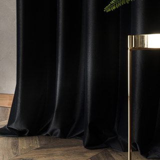 BLACKOUT VELVET Zasłona gotowa na przelotkach, szerokość 140cm x wysokość 230cm, kolor 111 czarny BLAVEL/ZGP/111/140230/1