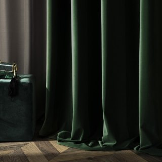 BLACKOUT VELVET Zasłona gotowa na przelotkach, szerokość 140cm x wysokość 240cm, kolor 010 ciemny zielony; butelkowy BLAVEL/ZGP/