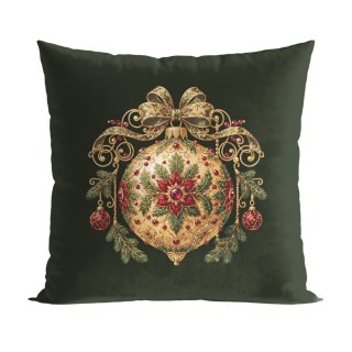 ZŁOTE BOMBKI CHOINKOWE BAROKKO Poszewka dekoracyjna VELVET, 40x40cm, kolor 009 wielokolorowy PBN459/POP/009/040040/1