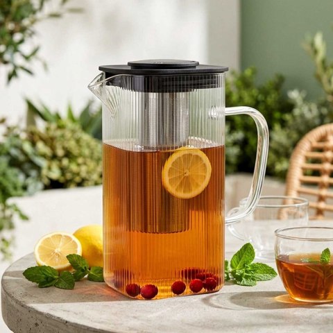 DZBANEK SZKLANY 1,5L Z ZAPARZACZEM DO HERBATY ZIÓŁ 259756