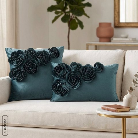 POSZEWKA FLORES 1 30 X 50 CM CIEMNOMIĘTOWY