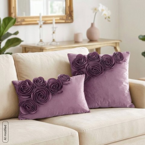 POSZEWKA FLORES 1 45 X 45 CM CIEMNORÓŻOWY
