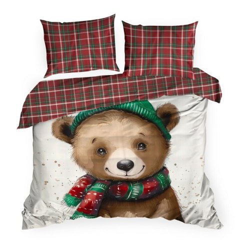 ŚWIĄTECZNY KOMPLET POŚCIELI CUDDLE 160 X 200 CM BRĄZOWY