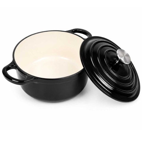EMALIOWANY GARNEK ŻELIWNY 28cm 5,9L CZARNY 7729