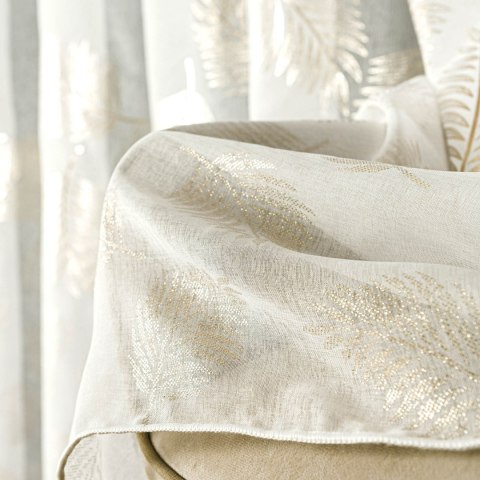 MARIETTA Firanka fantazyjna z ołowianką, wysokość 300cm, kolor 010 offwhite ze złotym-szampańskim zdobieniem 000262/OLO/010/0003