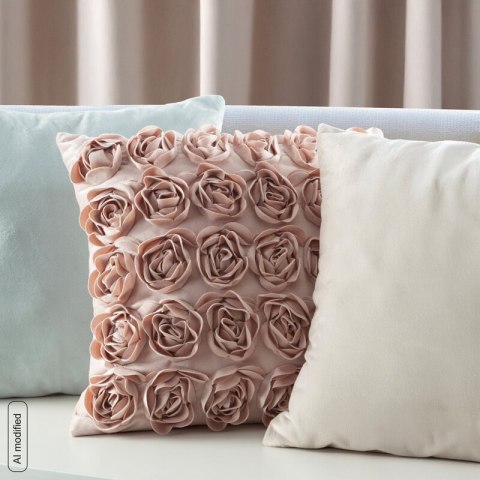 POSZEWKI ROSES 1 45 X 45 CM CIEMNORÓŻOWY