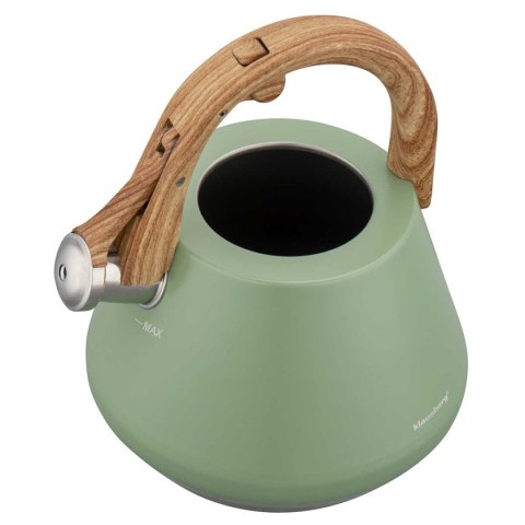 CZAJNIK STALOWY Z GWIZDKIEM 2,5L KLAUSBERG KB-9062 PISTACJOWY