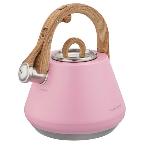 CZAJNIK STALOWY Z GWIZDKIEM 2,5L KLAUSBERG KB-9064 RÓŻOWY