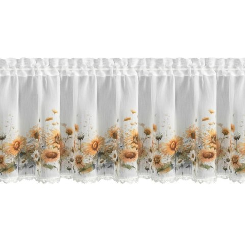 FIRANA GOTOWA SUNFLOWER NA TAŚMIE 150 X 40 CM BIAŁY
