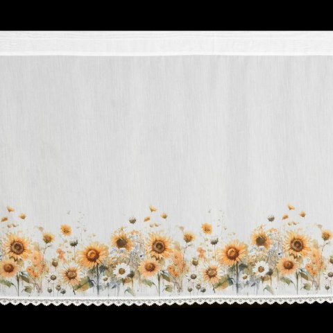 FIRANA GOTOWA SUNFLOWER NA TAŚMIE 150 X 70 CM BIAŁY