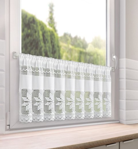 FIRANA GOTOWA MIRANDA NA TAŚMIE 150 X 45 CM BIAŁY