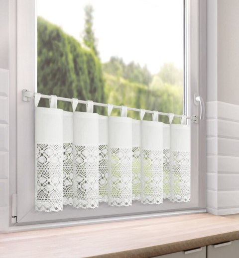FIRANA GOTOWA VALENTINA NA SZELKACH 150 X 45 CM BIAŁY