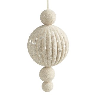 BOMBKA CHOINKOWA 8 X 16 CM KREMOWY