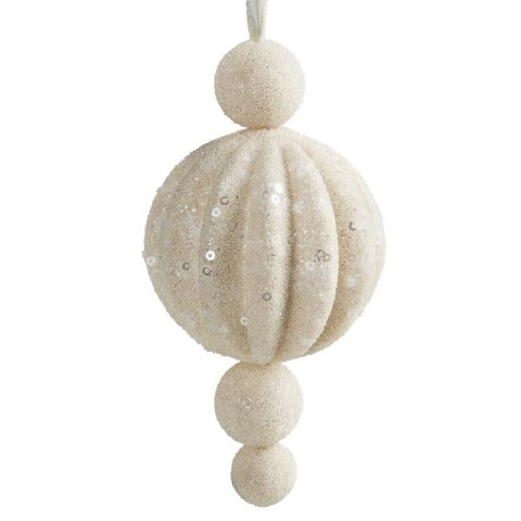 BOMBKA CHOINKOWA 8 X 16 CM KREMOWY